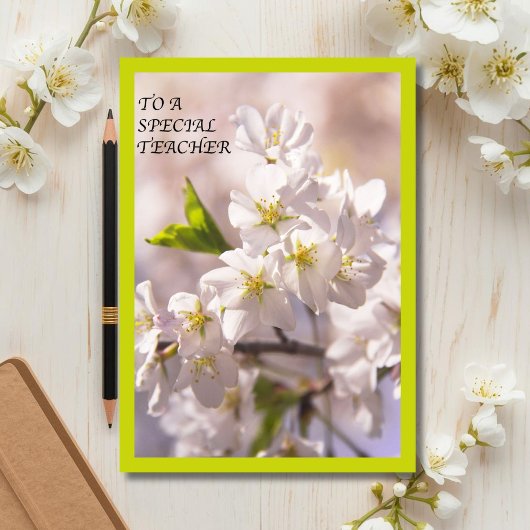 特別な先生日本のさくらんぼ サンキューカード