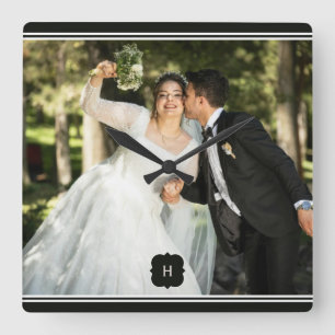 特別な写真の結婚壁時計を追加 スクエア壁時計