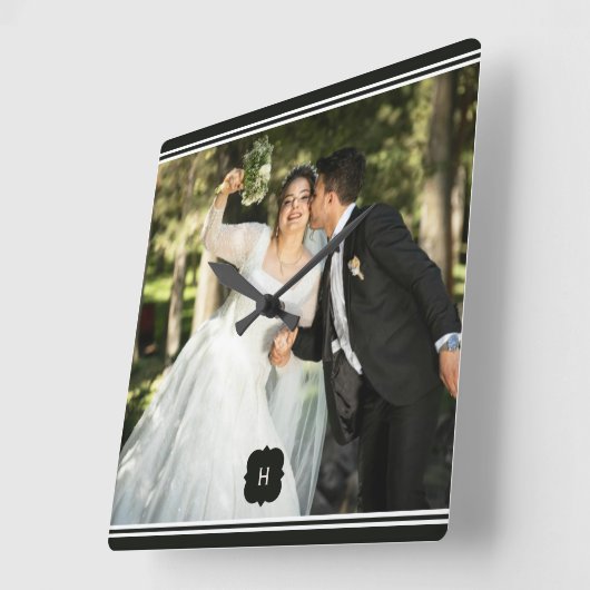 特別な写真の結婚壁時計を追加 スクエア壁時計 (傾斜)