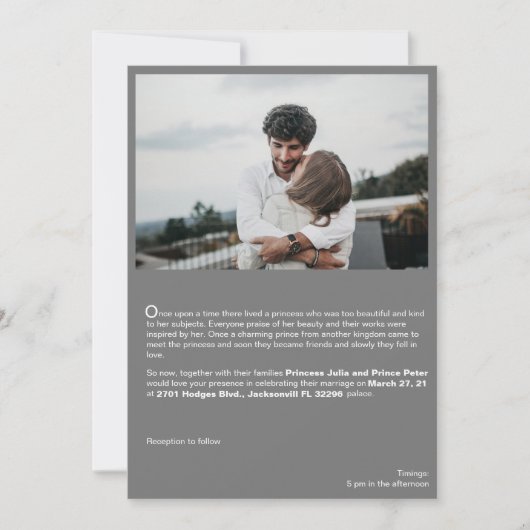 特別な写真 ラブストーリー ウェディング 招待状 (正面)