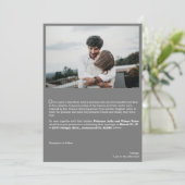 特別な写真 ラブストーリー ウェディング 招待状 (スタンド正面)