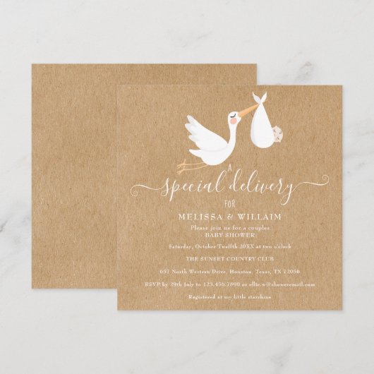 特別な出産お祝い カップル ベイビーシャワー / スプリンクラー 招待状 (正面/裏面)