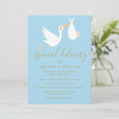 特別な出産 赤ちゃんのためのカップルシャワー / スプリンкл 招待状 (スタンド正面)