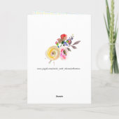 特別な友人の水彩フローラ誕生日願い カード (裏面)
