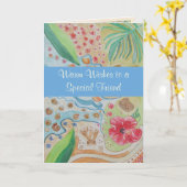 特別な友人の誕生日の挨拶 カード (黄色い花)