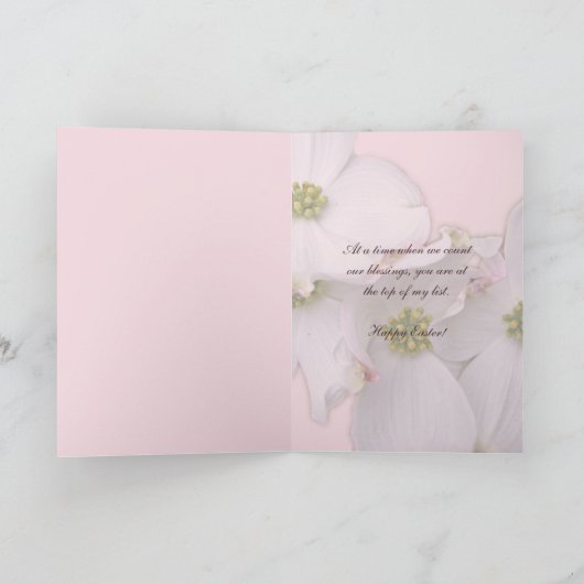 特別な友人イースターの開花ハナミズキの花 シーズンカード (内部)