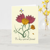 特別な友人 カード (黄色い花)