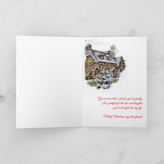 特別な友達のためにクリスマスを祝う カード (内部)