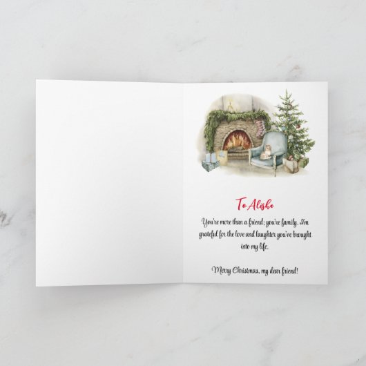 特別な友達のために可愛いデザインクリスマス カード (内部)