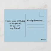特別な友達の誕生日おめでとう タイポグラフィ ポストカード (裏面)