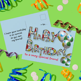 特別な友達の誕生日おめでとう タイポグラフィ ポストカード