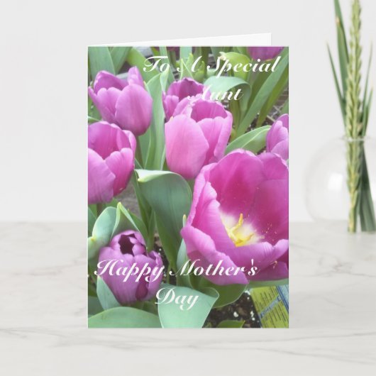 特別な叔母さんにとっておめでとう カード (正面)