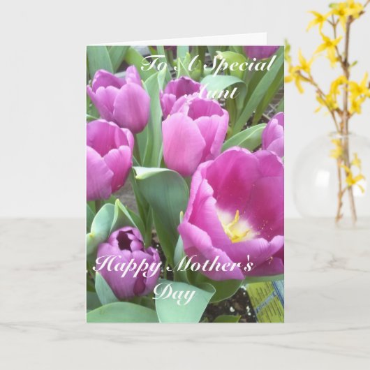 特別な叔母さんにとっておめでとう カード (黄色い花)