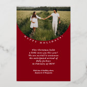 特別な喜びの妊娠の発表クリスマスカード 箔シーズンカード (裏面)