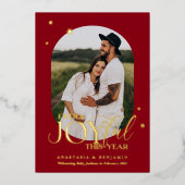 特別な喜びの妊娠発表クリスマスカード 箔シーズンカード (正面)