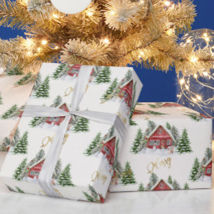 特別な国パーソナライズされたのクリスマスシーン名 ラッピングペーパー