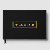 特別な夜のためのエレガントなブラック9"x6" ゲストブック (正面)
