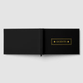 特別な夜のためのエレガントなブラック9"x6" ゲストブック (全面)