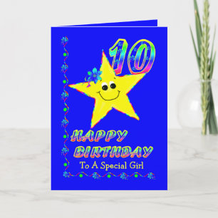 特別な女の子の第10 Brithdayの星 カード