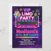 特別な女の子のVIPリモ誕生日パーティー 招待状 (正面)