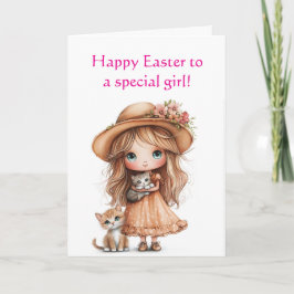 特別な女の子イースターカード サンキューカード