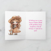 特別な女の子イースターカード サンキューカード (内部)