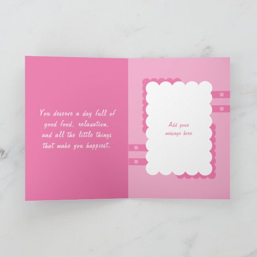 特別な妻のための写真ピンクの誕生日 カード (内部)