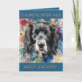 特別な姉妹パーソナライズされた誕生日カードの犬の写真 カード (正面)