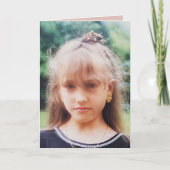 特別な姪っ子ピンクの白い写真誕生日 カード (正面)