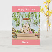 特別な姪のための特別なポット カード (黄色い花)