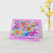 特別な娘 ピンクの蝶 カード (黄色い花)