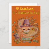 特別な孫のための感謝祭のカード シーズンカード (正面/裏面)