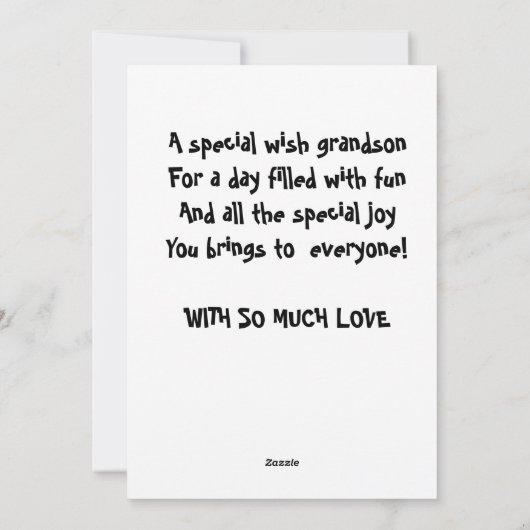 特別な孫のための感謝祭のカード シーズンカード (裏面)