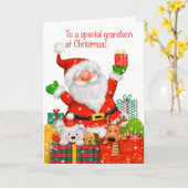 特別な孫へのクリスマス カード (黄色い花)