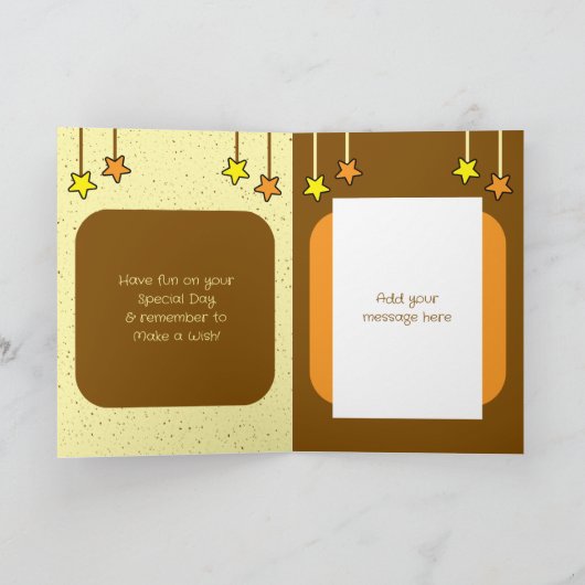 特別な孫ヒョウの子供の茶色の誕生日 カード (内部)