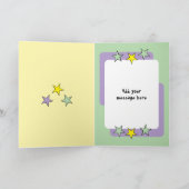 特別な孫娘の名前パープル誕生日 カード (内部)