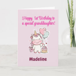 特別な孫娘へ、1歳の誕生日おめでとう カード