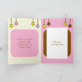 特別な孫娘ヒョウの子供の茶色の誕生日 カード (内部)