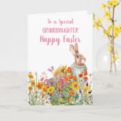 特別な孫娘 ヴィンテージバニーカード カード (黄色い花)