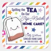 特別な家庭紹介でお茶をこぼす気に スクエアシール (正面)