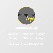 特別な少人数営業時間予約　ホワイト ウィンドウサイン (シート)