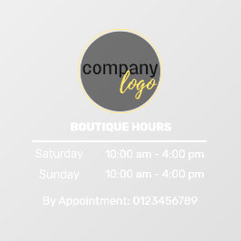 特別な少人数営業時間予約 ホワイト ウィンドウサイン