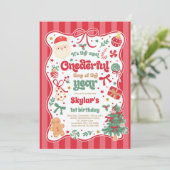 特別な年の時期 クリスマス リボン 誕生日 招待状 (スタンド正面)