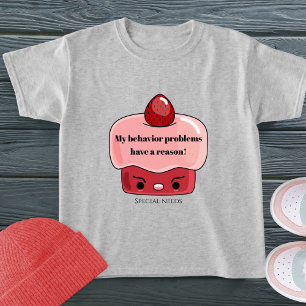 特別な必要性の行動の問題イライラしたカップケーキ Tシャツ