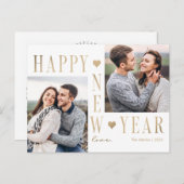 特別な愛が詰まったモダンでハッピーな新年の写真ポストカード シーズンポストカード (正面/裏面)