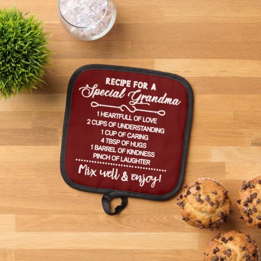 特別な感動的おばあちゃんのレシピ 鍋敷き (トップダウン)