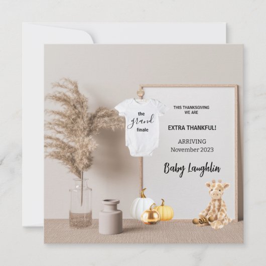 特別な感謝の気持ちを込めた妊娠のお知らせ 招待状 (正面)