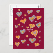 特別な手描きのハートのポストカード ポストカード (正面/裏面)