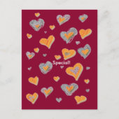 特別な手描きのハートのポストカード ポストカード (正面)