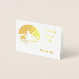特別な挨拶パパ,魚釣りの父の日 箔カード